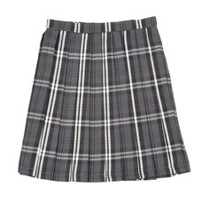 Teens Ever Gray x White High School Uniform Skirt