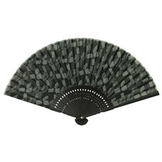 Black Geometric Design Folding Fan