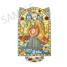 Hatsune Miku x Lucky Cat x Midsummer Kumagaya Stained Glass-Style Finish Acrylic Stand Kagamine Len Art by Icomochi