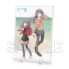 Dengeki Bunko Rascal Does Not Dream Series 10th Anniversary Big Acrylic Plate Mai Sakurajima & Knapsack Kid