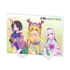 Miss Kobayashi's Dragon Maid Acrylic Art Board A5 Size Tohru & Kanna & Elma: Kimono Ver.