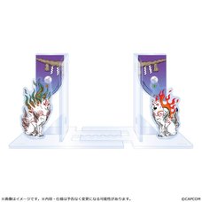 Okami 20th Anniversary Reprint Art Project Acrylic Book Stand Set from Okami Special Collection