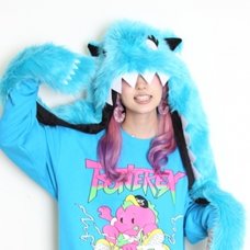 Neon Monster Hood x Galaxxxy Twinkles-Blue Monster Hood