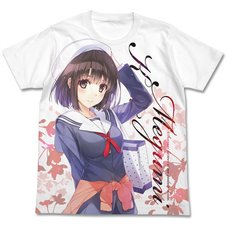 Saekano: How to Raise a Boring Girlfriend Flat Megumi Kato School Uniform Ver. Full-Color White T-Shirt