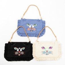 Misfits Colorful Cat Frilly Clutch Bag