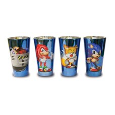 Sonic the Hedgehog Pixelated Pint Glass Set of 4