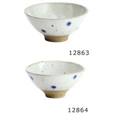 Elegant Mino Ware Green Dots Rice Bowls