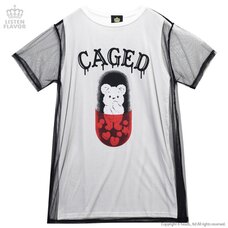 LISTEN FLAVOR Caged Bear's Medication See-Through Layered Top