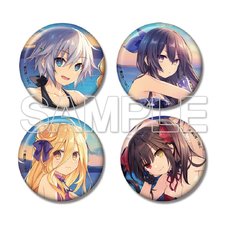 Date A Live -Resting- Four Pin Badge Set