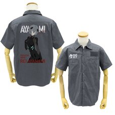 Evangelion Rei Ayanami Full-Color Print Gray Work Shirt