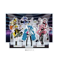 Piapro Characters x Sanrio Characters Premium Acrylic Diorama Plate Group Design Collaboration Illustration Ver.
