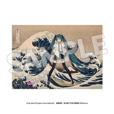 Katsushika Hokusai x Hatsune Miku Serial Numbered A3 Acrylic Panel Thirty-six Views of Mount Fuji: The Great Wave Off Kanagawa (Re-run)