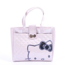 Hello Kitty Pink Quilted Structured Tote Bag