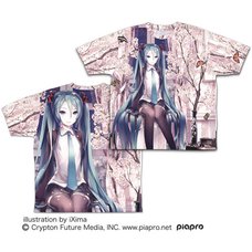 Hatsune Miku Cherry Blossoms Double-Sided Full Graphic T-Shirt