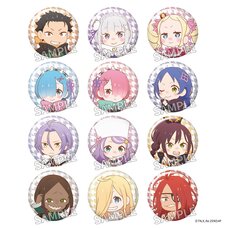 Re:ZERO -Starting Life in Another World- 4th Season Tradable Mini-Character Glimmering Tin Badge Complete Box Set