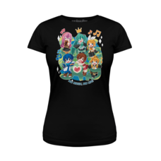 Vocaloid Sing a Song Black Slim Fit Crew Neck Women's T-Shirt