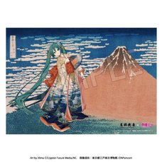 Katsushika Hokusai x Hatsune Miku Serial Numbered A3 Acrylic Panel Thirty-Six Views of Mount Fuji: Fine Wind, Clear Morning (Re-run)