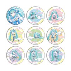 Hatsune Miku x Cinnamoroll Hologram Tin Badge (57mm) Collaboration Illustration Box Set