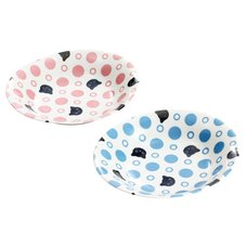 Polka Dots & Cats Mino Ware Curry Plate Set