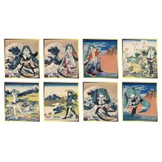 Katsushika Hokusai x Hatsune Miku by iXima Shikishi Box Set (Re-run)