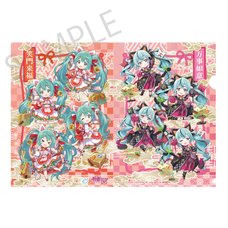 Hatsune Miku x Lucky Cat Laughing Clear File Art by Rassu (Re-run)