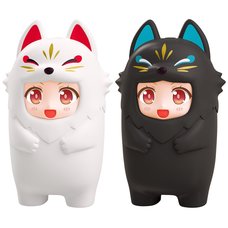 Nendoroid More Kigurumi Face Parts Case (White Kitsune/Black Kitsune)