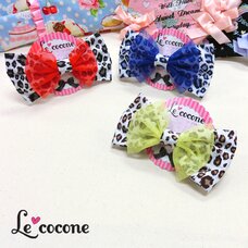 Le cocone Leopard Print Color Ribbon Hair Clip
