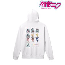 Piapro Characters One Night Jinro Collaboration: Pixel Art Ver. Back Print Women's Hoodie