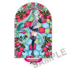 Hatsune Miku x Hirosaki Apple Stained Glass-Style Finish Acrylic Stand Art by Asagao Minoru