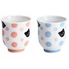 Polka Dots & Cats Mino Ware Teacup