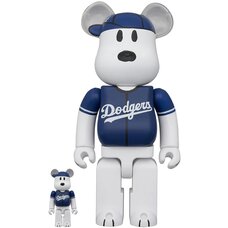 BE@RBRICK MLB x Peanuts Snoopy (Los Angeles Dodgers) 100％ & 400％