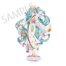 Hatsune Miku x Lucky Cat x Midsummer Kumagaya Die-cut Big Acrylic Stand Hatsune Miku White Art by Icomochi