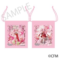 Sakura Miku x Hirohako 2024 Crepe Drawstring Bag Art by iXima