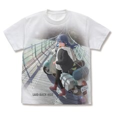 Laid-Back Camp Season 3 Bike Rin Shima Full Graphic T-Shirt White