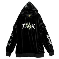 LISTEN FLAVOR Slash 2-way Velour Hoodie