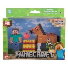 Minecraft Steve & Chestnut Horse 2-Pack
