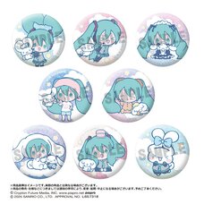 Hatsune Miku x Cinnamoroll Trading Glitter Tin Badge Box Set