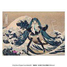 Katsushika Hokusai x Hatsune Miku Serial Numbered A3 Acrylic Panel Thirty-Six Views of Mount Fuji: The Great Wave Off Kanagawa (Re-run)