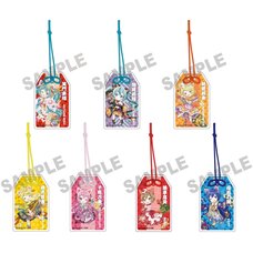 Hatsune Miku x Lucky Cat Omamori Charm-style Acrylic Tag Art by Rassu