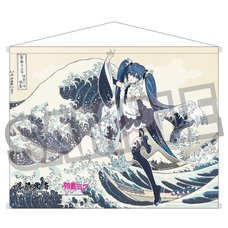 Katsushika Hokusai x Hatsune Miku by Rella W Suede B2 Tapestry Hatsune Miku: The Great Wave Off Kanagawa