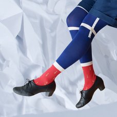 Neb aaran do Gnome Over-the-Knee Socks (Navy x Red)