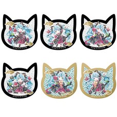Hatsune Miku x Lucky Cat Cat-shaped Acrylic Magnet Art by Rassu Black Cat