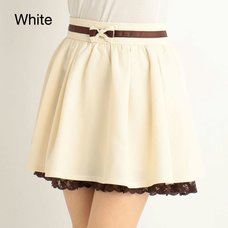 LIZ LISA Glen Plaid & Solid Color Sukapan Skirt (White)