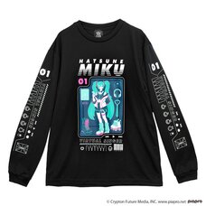 LISTEN FLAVOR Hatsune Miku Long Sleeve T-Shirt Black