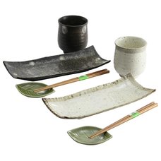 Elegant Mino Ware Natural Style Sushi Set