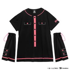LISTEN FLAVOR Kasane Teto T-shirt with Arm Sleeves Black