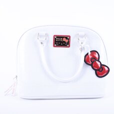Hello Kitty White w/ Red Trim Embossed Dome Bag