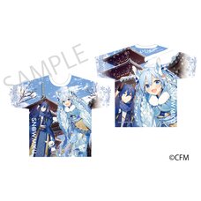 Snow Miku x Hirohako Full Graphic T-shirt Hirosaki Art by Yuuki Suzu