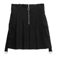 LISTEN FLAVOR Cargo Pocket Pleated Skirt