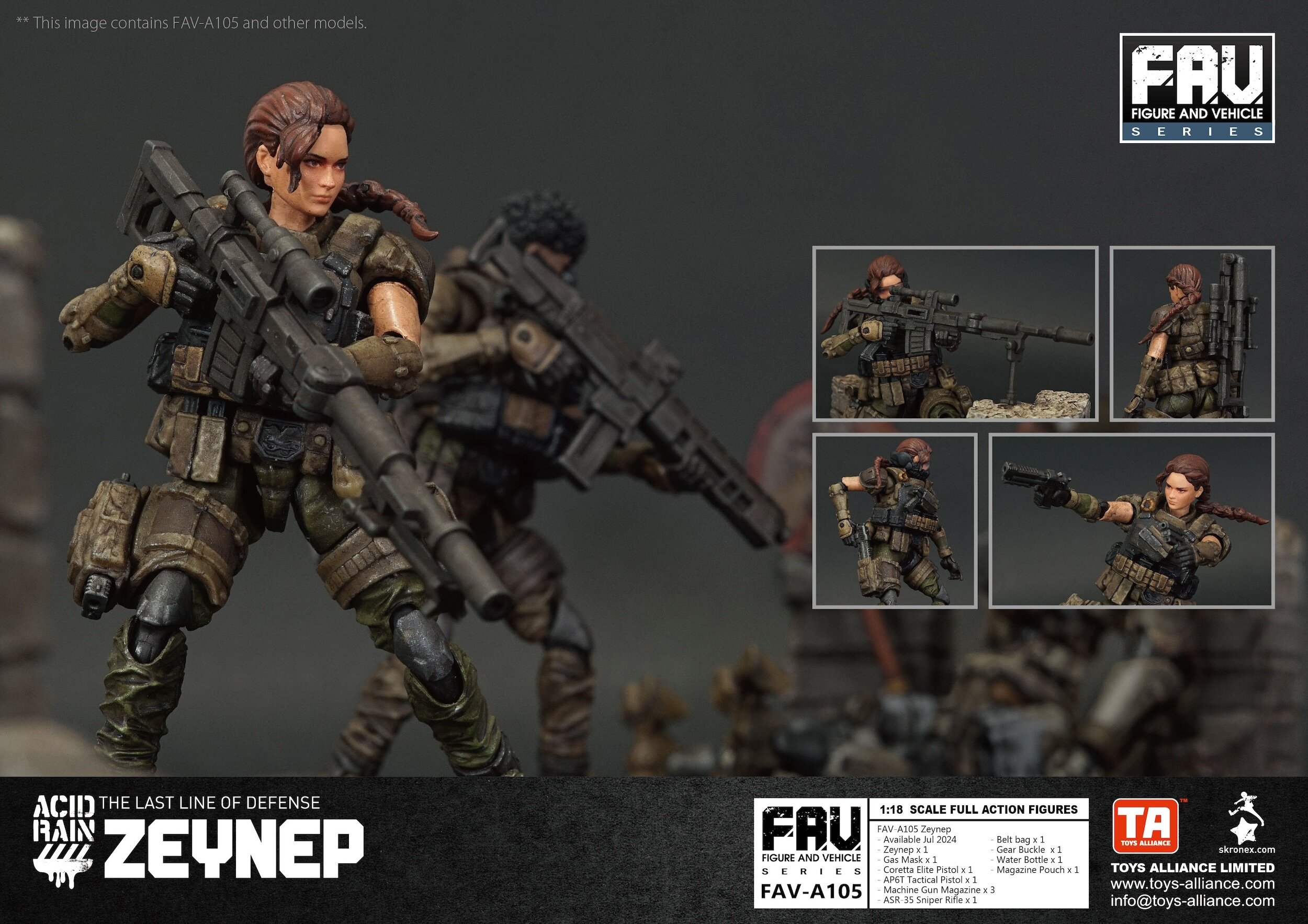 FAV-A105 Acid Rain Zeynep 1/18 Scale Action Figure - Tokyo Otaku